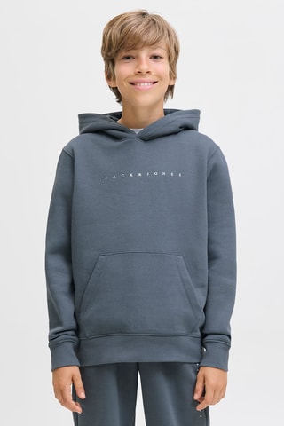 Sweat com capuz em algodão biológico - Azul-acinzentado - Jack & Jones Junior