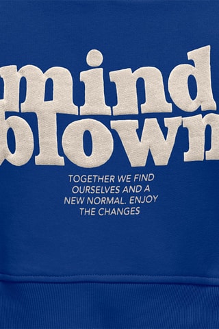 Sweat regular em algodão biológico com capuz - Azul - Kids Only Girl