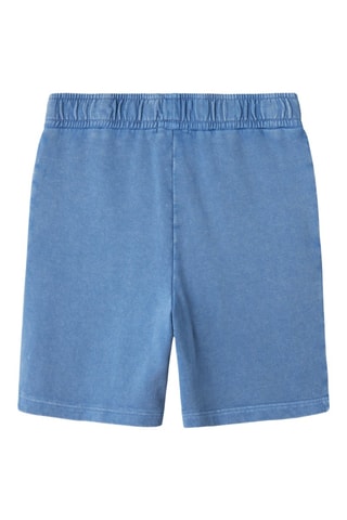 Bermudas regular em algodão biológico - Azul - Name It Kid