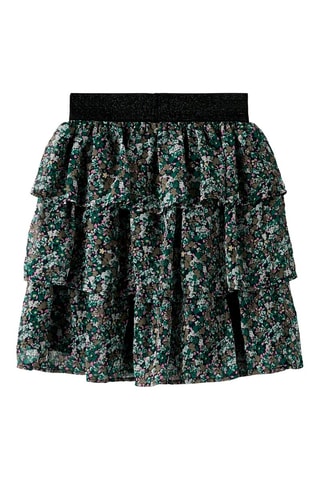 Saia com folhos - Verde e preto - Name It Kids