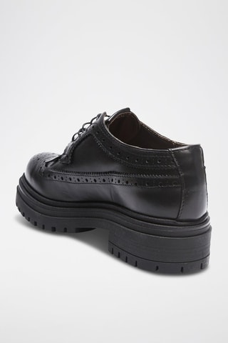 Derbies em couro Wing Cap - Preto