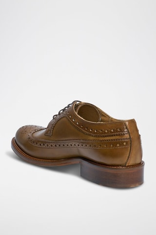 Leren Derby's - Kaki