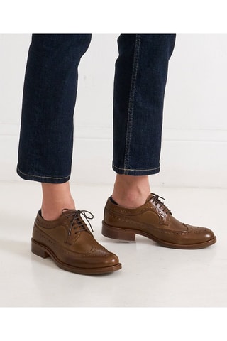 Leren Derby's - Kaki