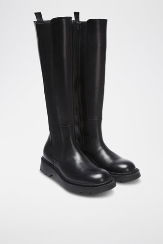 Botas em couro Regular - Preto