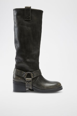 Botas em couro Biker - Preto
