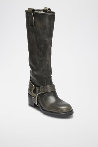 Botas em couro Biker - Preto