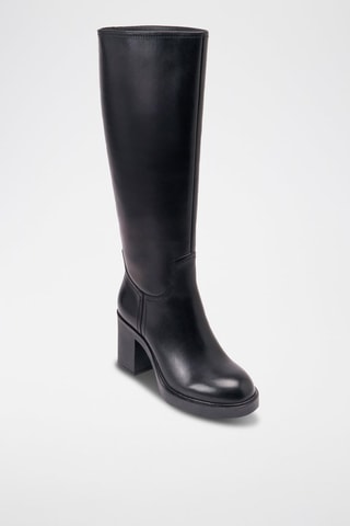 Botas regular em couro - Preto