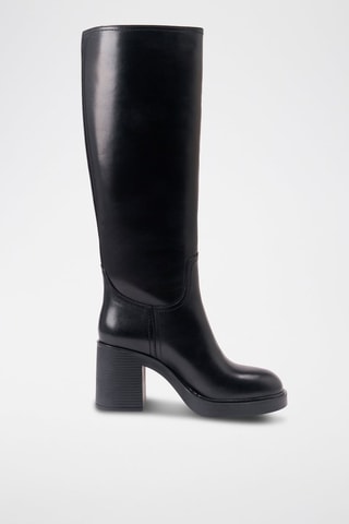 Botas regular em couro - Preto