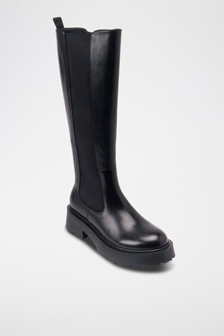 Botas regular em couro - Preto