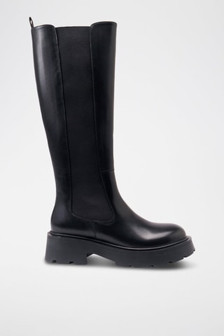 Botas regular em couro - Preto