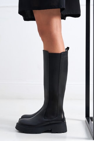 Botas regular em couro - Preto