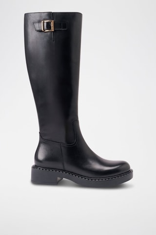 Botas regular em couro - Preto