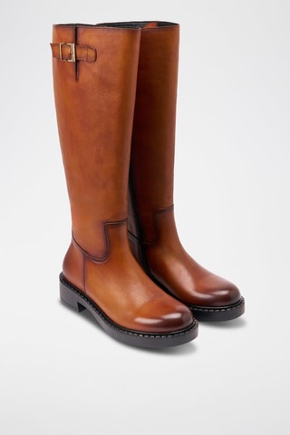 Botas regular em couro - Camel