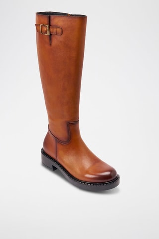 Botas regular em couro - Camel