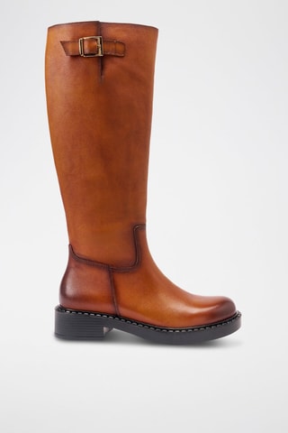 Botas regular em couro - Camel