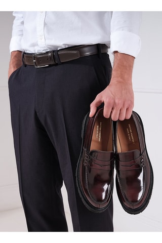 Mocassins Penny em couro Regular - Bordô