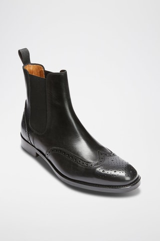 Botins Chelsea em couro Preto