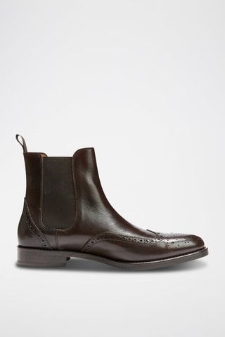 Botins Chelsea em couro Castanho-escuro