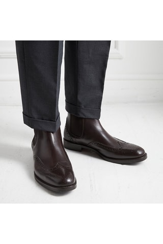 Botins Chelsea em couro Castanho-escuro