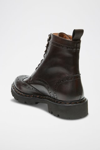 Botins regular em couro - Castanho-escuro