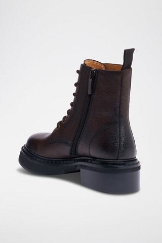 Botins em couro - Castanho-escuro