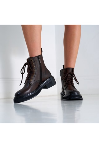 Botins em couro - Castanho-escuro