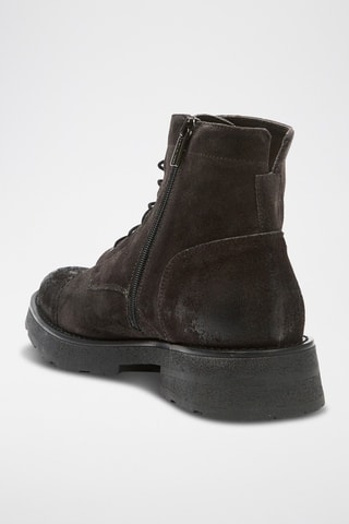 Botins em couro Toe Cap Cinzento