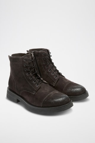 Botins em couro Toe Cap Cinzento