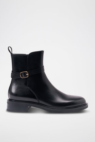 Botins regular em couro - Preto