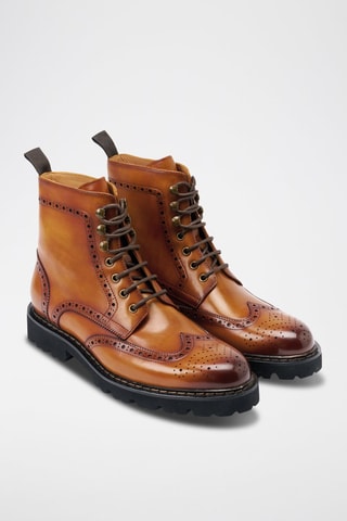 Boots regular em couro - Camel