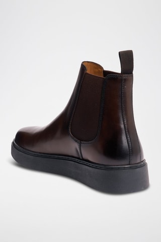 Boots Chelsea regular em couro - Castanho