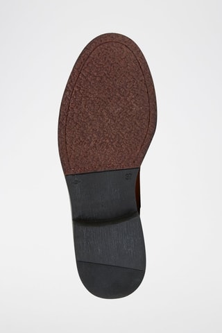 Botins Chelsea em couro Wing Cap Castanho