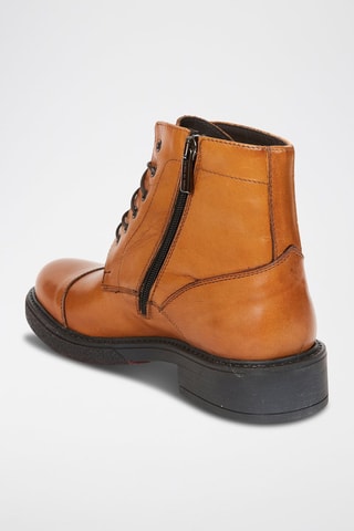 Botins em couro Toe Cap Castanho