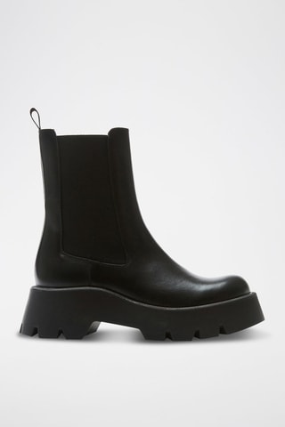 Botins Chelsea em couro  Preto