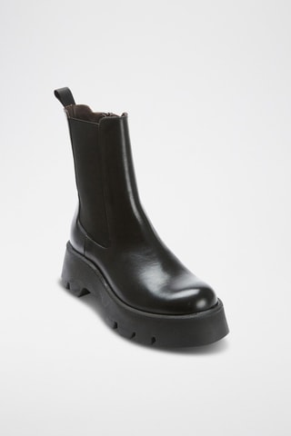 Botins Chelsea em couro  Preto