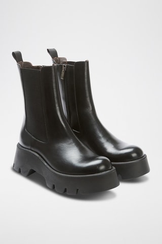 Botins Chelsea em couro  Preto