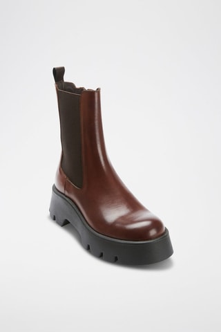 Botins Chelsea em couro  Castanho