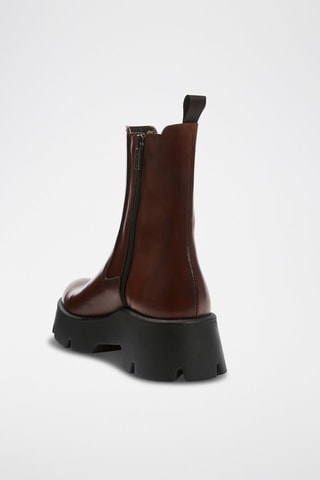 Botins Chelsea em couro  Castanho