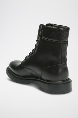 Botins em couro Ankle - Preto