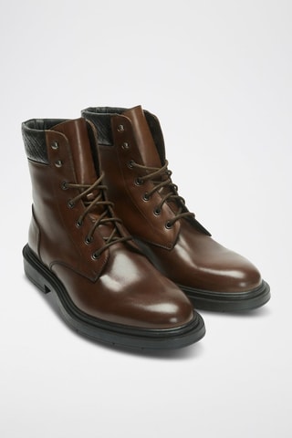 Botins em couro Ankle - Castanho