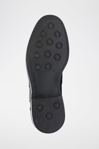 Botins Chelsea em couro Wing Cap - Preto
