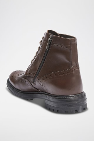 Botins em couro Wing Cap - Castanho-escuro