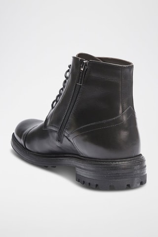 Botins em couro Toe Cap - Preto