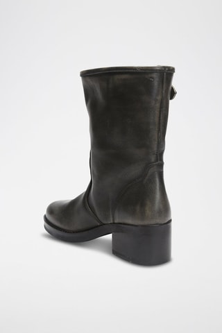 Botins em couro Biker - Preto