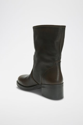 Botins em couro Biker - Castanho