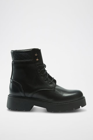 Botins em couro Ankle - Preto