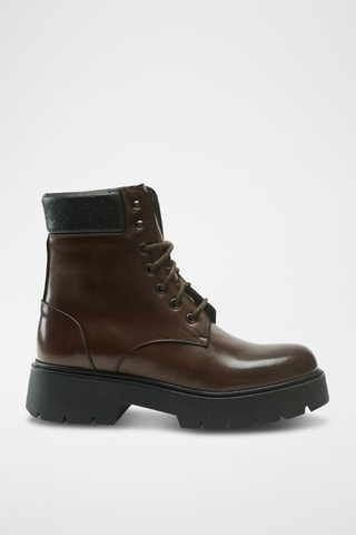 Botins em couro Ankle - Castanho