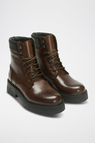 Botins em couro Ankle - Castanho