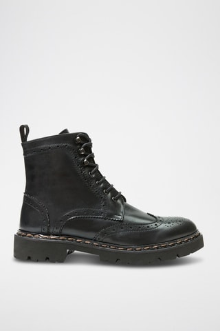 Leren Derby Boots Regular - Zwart