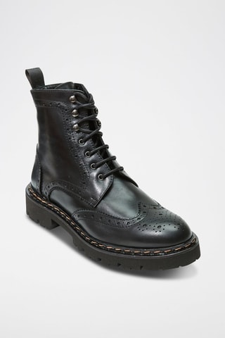 Leren Derby Boots Regular - Zwart